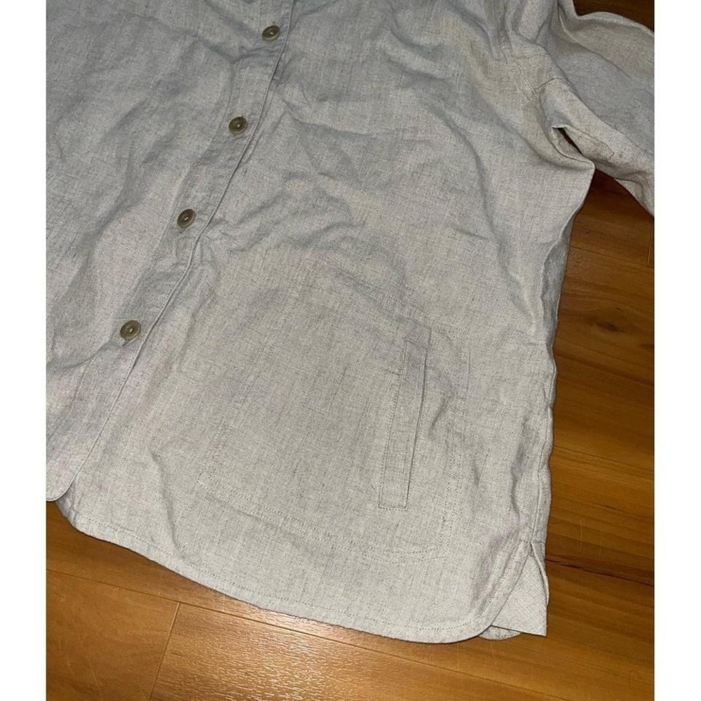 Womens Orvis 100% Linen Button Down Pocket Shirt Jacket Shacket - Picture 6 of 6